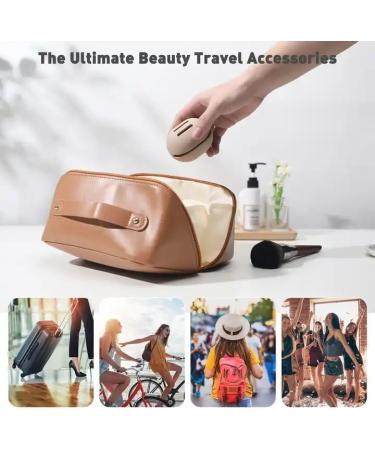 Suatien Sleek Makeup Brush Holder | Waterproof Silicon Pouch | Magnetic Closure Case for Travel | Best Gift & Organizer (Khaki - Buy Online on GoSupps.com