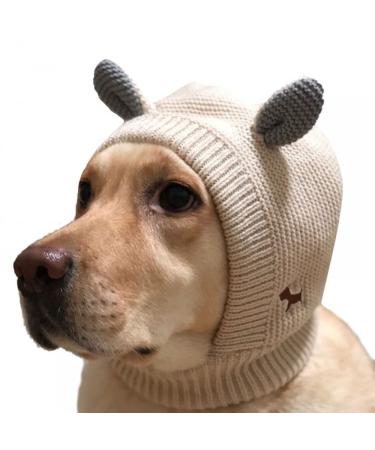 Quiet Ears for Dogs Dog Snood Warm Dog Ears Cover Noise Protection for Anxiety Relief & Calming Pet beige