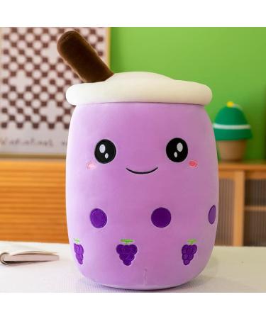 DAWRIS Bubble Tea Plush Pillow Plushie Plush Pillow Plushies Bubble Tea Plushi Doll Creative Bubble Milk Tea Cup Shaped Hugging Cushion Home Soft Hug Pillow Cuddly Toy (purple)