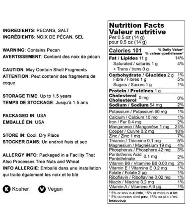 Buy Food to Live Dry Roasted Pecan Halves - Gourmet Vegan Snack Lightly Salted No Oil Added Keto Friendly 1 Pound - Healthy Source of Protein & Fiber - Buy Online on GoSupps.com