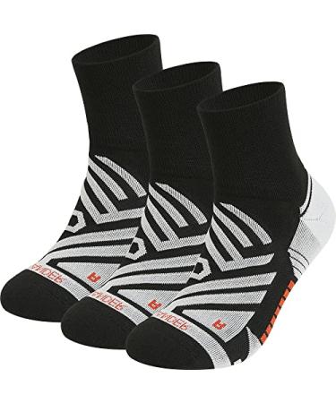 WANDER Athletic Ankle Socks for Men Wicking Performance Running Socks with Cushion 3 Pairs Black 9-11