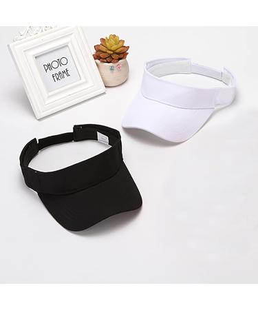 Adjustable Sport Sun Visor Hat for Women Men - Black+White Baseball Cap for Running & Tennis - Buy Online on GoSupps.com