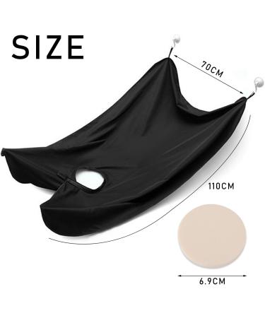 Black Shaving Bib with 2 Suction Cups - Men's Salon Care Smock for Face Trimming and Hair Cutting - Buy Online on GoSupps.com