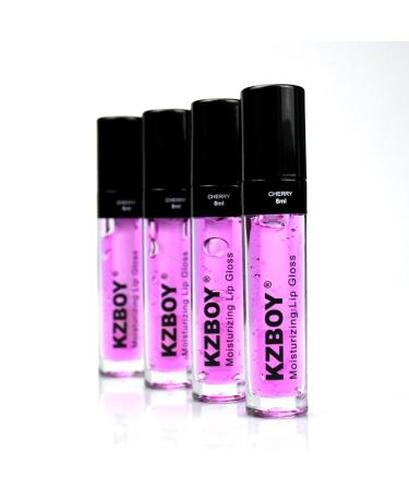 KZBOY Lip Gloss Hydrating Lip Oil Cherry Scented 8ml Moisturizing Lip Gloss for Dry Lips High Shine Smooth Finish Clear Purple Shade (Cherry) - Buy Online on GoSupps.com