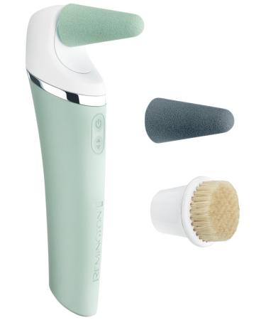 Remington Callus Remover Perfect Pedi Wet & Dry REVEAL CR6000 rotating including 2 rollers and peeling brush attachment white/mint green