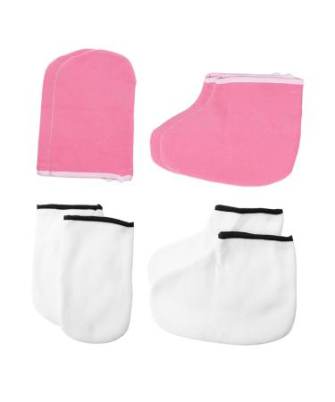 FRCOLOR 8 Pairs Hand and Foot Moisture Socks for Dry Feet Cotton Gloves for Dry Hands Single Use Glove Cracked Hands Repair Gloves Wax Bath Foot Covers Paraffin Socks Heel Spa