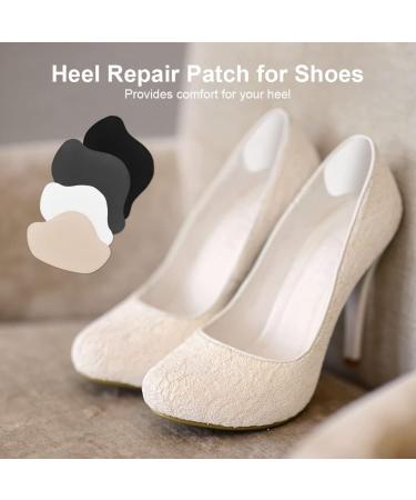 Flintronic Microfiber Heel Repair Patch - Self-Adhesive Prevention Patch for Shoes & Seats, 8 Pairs (Black, White, Dark Grey, Beige) - Large & Small Size - Buy Online on GoSupps.com
