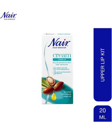 Nair Upper Lip Kit - Gentle Facial Hair Remover with Natural Argan Oil - 20ml Tube + Moisturizer - Buy Online on GoSupps.com