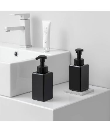 UUJOLY Foaming Soap Dispenser 15oz - 2 Pack Black Refillable Pump Bottles for Liquid Soap, Shampoo, Body Wash - Buy Online on GoSupps.com