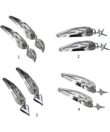 hgnxa Silver Peach Heart Starfish Leaves Stars Element Hairpin Hairpin Female Bangs Side Clip Headdress Leaf - Buy Online on GoSupps.com