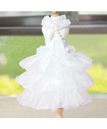 Delifur Dog White Wedding Dress Princess Fashion Skirt for Small Medium Dogs & Cats (L) - Buy Online on GoSupps.com