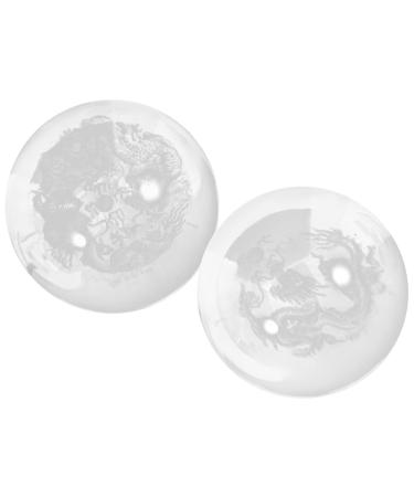 Goohochy 2 pieces Healthy massage balls Hand Small Balls Hand Balls Handpanning Balls Handpool Massage balls Glass ball Hand training balls Glass -rolling handball