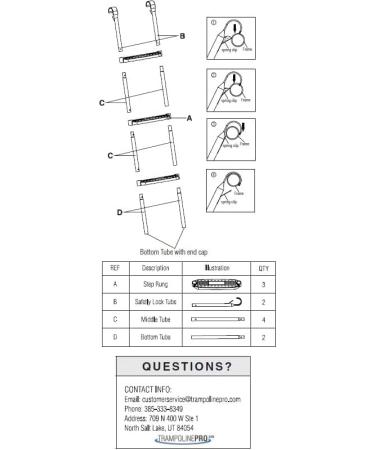 Trampoline Pro 3-Step Ladder with Safety Latch for Kids - Wide Steps, Universal Hook, TPro Warranty - Tool-free Install - Buy Online on GoSupps.com