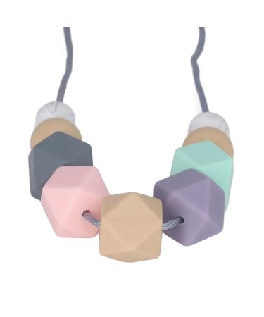 Baby Teething Chew - Safe Silicone Teether Necklace - Vibrant Colors - Portable - Type 3 - Buy Online on GoSupps.com