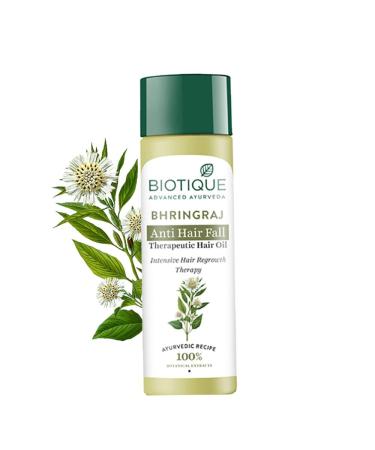 Biotique Bhringraj Therapeutic Oil For Falling Hair 200Ml/6.76Fl.Oz.I For Intensive Hair Regrowth IFor Natural Hair Care & Growth I For dry Scalp Therapy I 100% Pure & Natural  Authentic and Premium Therapeutic Grade Oil