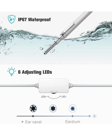 GIENEX Ear Wax Removal Camera with 6 Lights - Visual Ear Cleaner & Infection Detector for Adults, Children, Pets - Otoscope Included - Buy Online on GoSupps.com