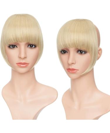 Clip in Hair Bangs Fringe Bangs Hair Extensions Straight Bangs with Temple Hairpieces Accessories Thick Full Neat Front Bangs Hair Piece Ash Blonde mix Bleach Blonde - Buy Online on GoSupps.com
