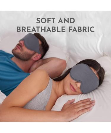 Memory Foam Sleep Mask with Blinkable Light Blocking-Adjustable Contoured Eye Cover for Men and Women-Gray - Buy Online on GoSupps.com