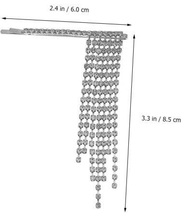 Beaupretty 1pair Tassel Hair Clip Rhinestone Headpiece Women's Hair Clips Hair Clips for Girls Crystal Bridal Hairpin Girl Birthday Headpiece for Women Stylish Hairpin Tassels Hairpins - Buy Online on GoSupps.com