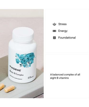 THORNE - Basic B Complex (60 Capsules) & Vitamin D-5000 (60 Capsules) Bundle - Supports Cellular Energy Production, Brain Health & Healthy Bones - Gluten, Dairy & Soy-Free - Buy Online on GoSupps.com