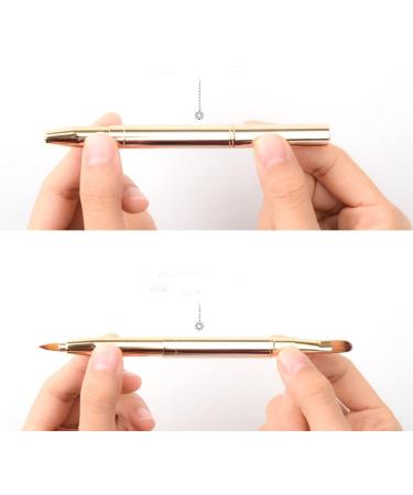 1PC Gold Retractable Lip Makeup Brushes Lip Brush Applicators Double-Ended Retractable Lipstick Brush with Cap for Girls Women Makeup Tool Accessories - Buy Online on GoSupps.com