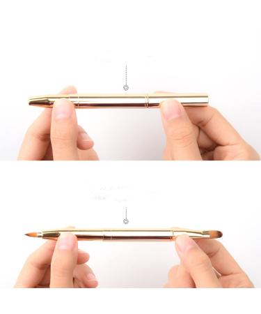 Buy 1PC Gold Retractable Lip Makeup Brush - Double-Ended Lip Brush Applicator with Cap for Women & Girls | Perfect Makeup Tool & Accessory - Buy Online on GoSupps.com