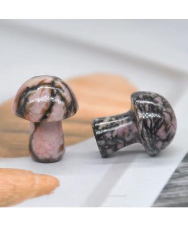 Natural Crystal Rough 0.7" Mini Mushroom Stone Carved Natural Quartz Crystal Statue Decor Gift