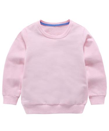 Taigood Kids Jumper for Boys Cotton Sweatshirt Long Sleeve T Shirts Pullover Autumn Winter Age 1-7 Years 6-7 Years Pink
