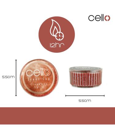 Cello Cinnamon Spice Scent Cup x3 - High Fragrance Tea Lights for Tealight Holders | Divine Scented Candle Melt Cups - Stunning Gifts for Women - Buy Online on GoSupps.com