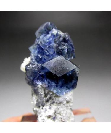 Room Decoration 16g Vivid Blue Phantom Fluorite Cluster w/Calcite+Quartz - Crystals and Stones Home Decor feng Shui - Buy Online on GoSupps.com