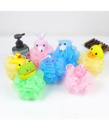 4pcs Baby Shower Bath Sponge - Cute Animal Loofah Balls & Scrubbing Puff for Essential Skin Care - Perfect for Kids - Buy Online on GoSupps.com