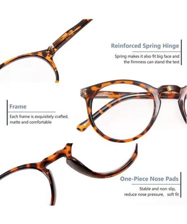 Vecien 3-Piece Reading Glasses Set - Spring Hinge Matte Finish Ultra-Clear Crystal Lenses Blue Light Filter 3.0 Diopters for Men & Women - Buy Online on GoSupps.com