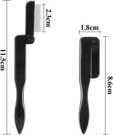 Folding Stainless Steel Eyelash Comb & Brow Separator - Set of 2 | Mascara Shaper & Makeup Beauty Tool - Buy Online on GoSupps.com