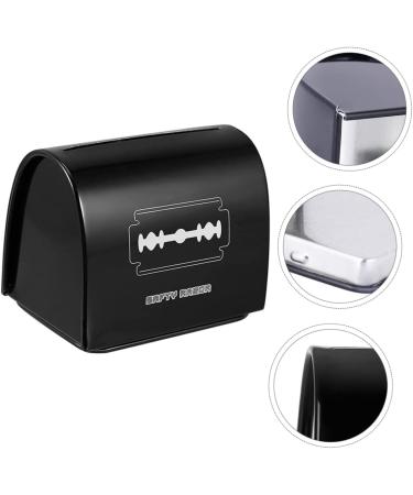 FRCOLOR 2-Piece Metal Razor Blades Recycling Box - Hair Removal Storage Bank - Durable Iron Clipper Storage Tank - Black - 6.5x6cm - Buy Online on GoSupps.com