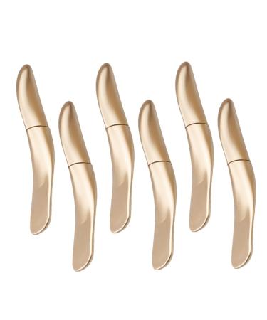 HAPINARY 6pcs Eyeliner Empty Tube Gold Lip Gloss Mascara Wands Mascara Tubes Makeup Dispenser Bottle DIY Abs