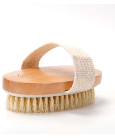 Zhurson Body Brush - Natural Oval Bristle for Lymphatic Health Blood Circulation Metabolism Boost & Exfoliation - Buy Online on GoSupps.com