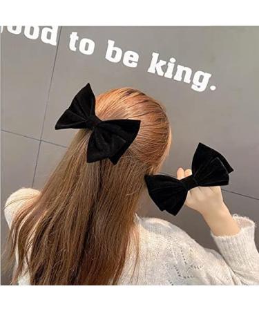 Black Velvet Hair Scrunchies for Women and Girls - Hair Elastic Bow Ties - Buy Online on GoSupps.com