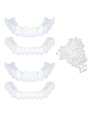 Flipped warm 2 pair of veneers teeth set at the top and bottom lightening dentures teeth for plug in immediate veneers teeth for men women bad tooth whitening alternative