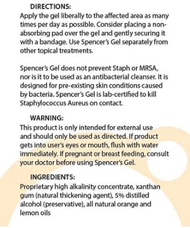 Spencer's Gel Alkaline Formula (8oz) - Lab-Certified Staph aureus Killer - Buy Online on GoSupps.com