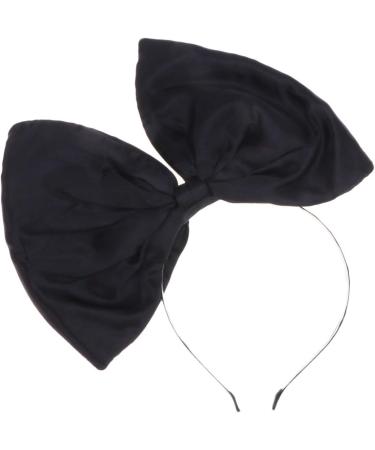 Minkissy Huge Bow Headband Candy Colored Hair Hoop Party Props Lovely Large Bowknot Hairband Party Props for Woman Girl(Black) - Buy Online on GoSupps.com