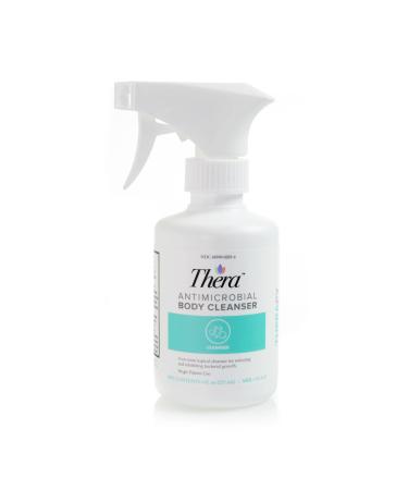 Thera Antimicrobial Body Cleanser - Mild, Rinse-Free Topical Cleanser, Nourishes and Moisturizes Skin - 8 oz Spray Bottle, 1 Count