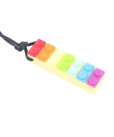 Sensory Chew Necklace for Kids - Colorful Soft Gum Baby Teether Toy (Yellow) - Buy Online on GoSupps.com