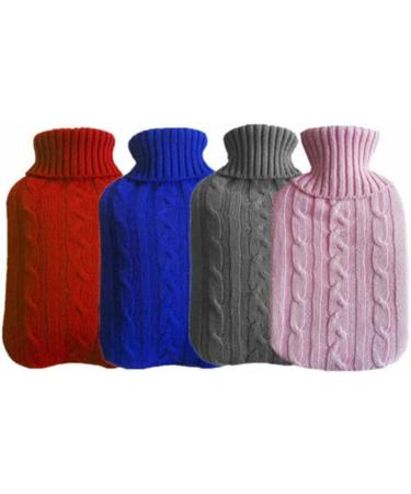 MAIES Hot Water Bottles 2000 ml with Fleece Knitted Cover | Hand Warmer & Water Filled Bag for Ultimate Comfort - International Shipping Available - Buy Online on GoSupps.com