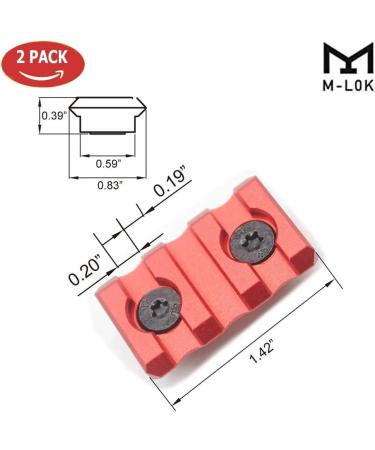 Red Aluminum 3-Slot Mlok Picatinny Rail Set (2 Pieces) - Buy Online on GoSupps.com