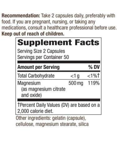 Nature's Way Magnesium Complex 100 Count (Pack of 2) - Natural Magnesium Supplement - Buy Online on GoSupps.com
