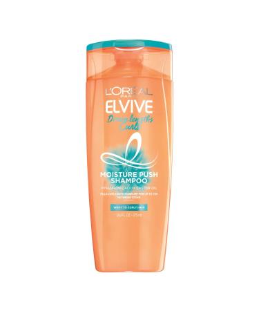 L'Oreal Paris Elvive Dream Lengths Curls Moisture Push Shampoo Paraben-Free Curly Hair Shampoo with Hyaluronic Acid and Castor Oil 12.6 Fl Oz