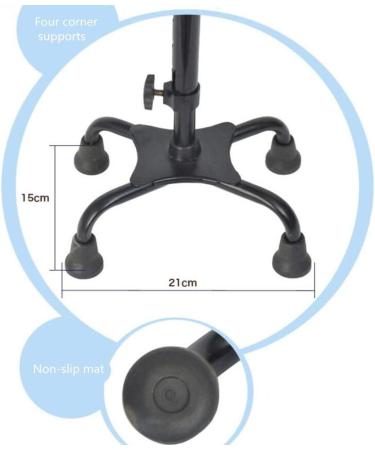 Crutches Aluminum LED Light Cane Four Corner Grips Elderly Walker 10 Height Adjustable Lightweight Durable Crutches - Buy Online on GoSupps.com