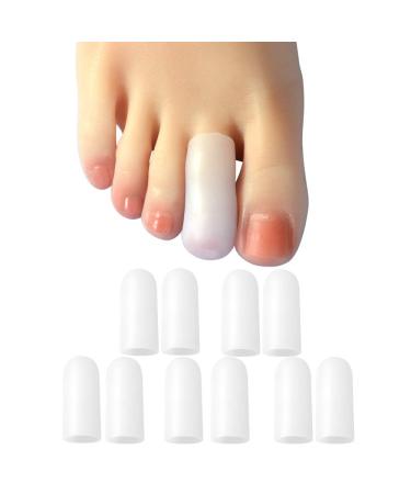 Hoogoo 10 Pack Gel Toe Caps and Protectors Toe Covers Protect Toe from Rubbing Ingrown Toenails Corns Blisters Hammer Toes and Other Painful Toe Problems