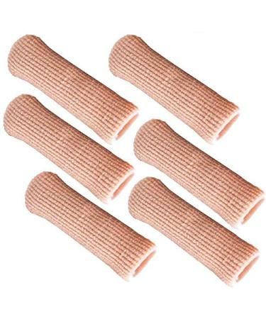SOHLER 6 Packs Closed Toe Caps Finger Covers Sleeve Protectors Stretchable Fabric Lined with Soft Gel (Small 3/8x 2-1/2)