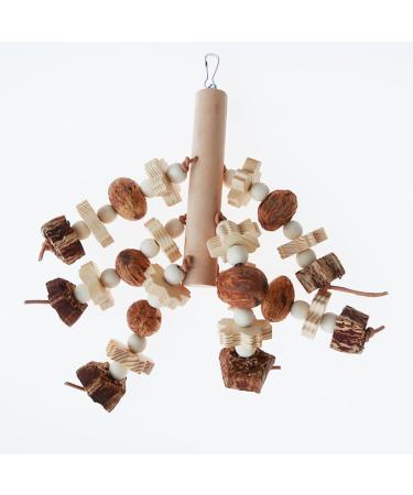Huogee Parrot Toys - 2 Natural Wooden Chewing Blocks for Budgies Parakeets and Cockatiels - Eco-Friendly Bird Accessories - Buy Online on GoSupps.com